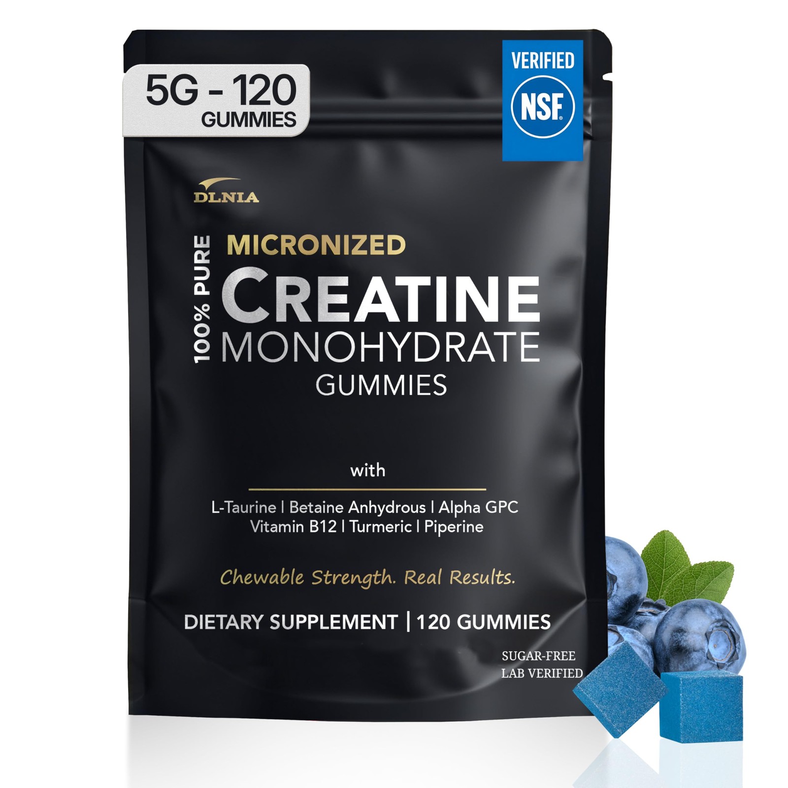 Creatine Monohydrate Gummies for Men & Women – Sugar 120 Count (Pack of 1)
