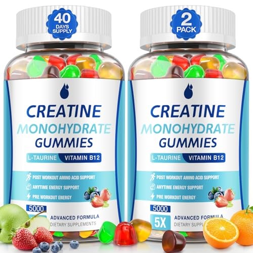 Creatine Monohydrate Gummies 160 Count Mixed Fruit Muscle Energy