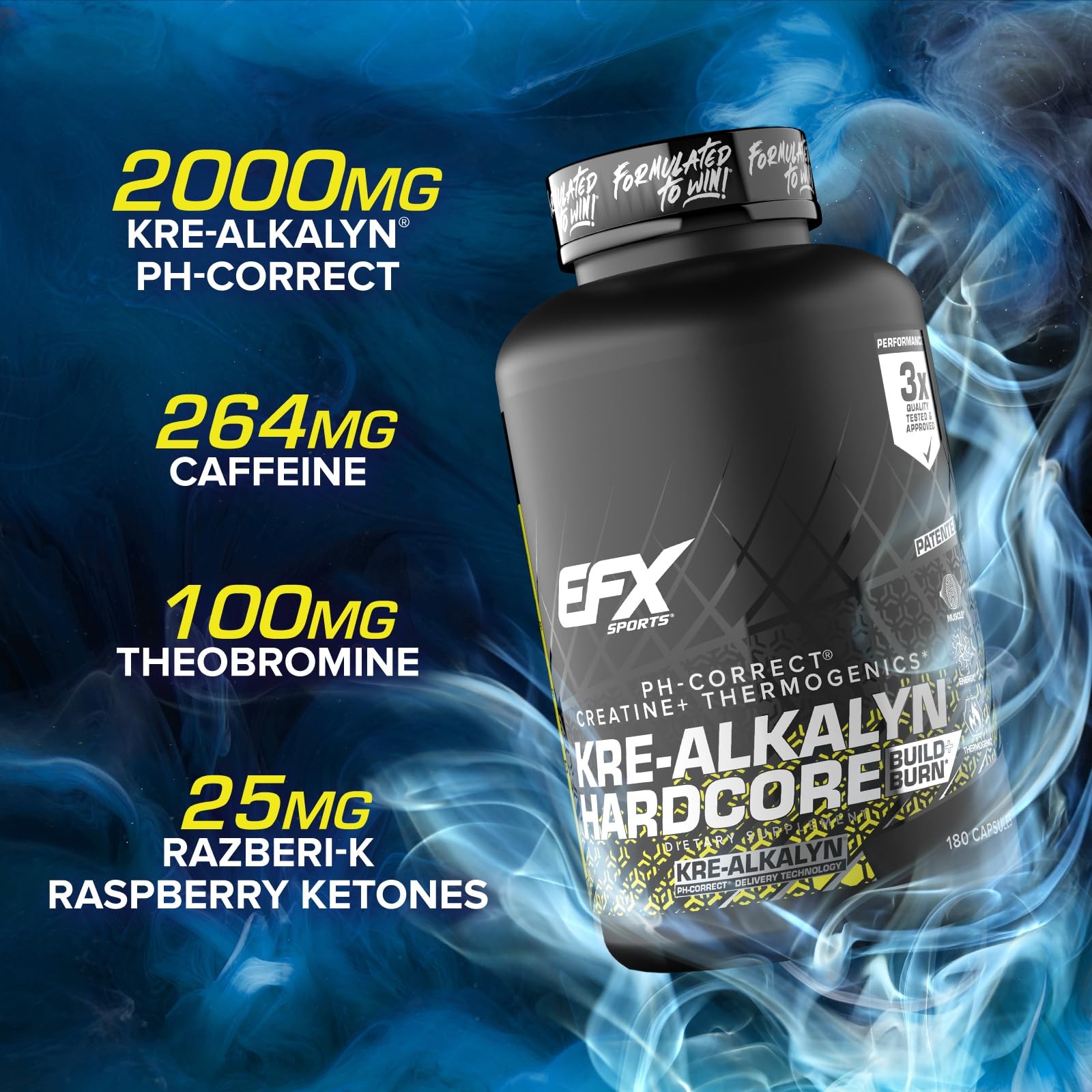 Kre-Alkalyn Hardcore | Thermogenic pH Correct Creatine Monohydrate Pill Suppl…