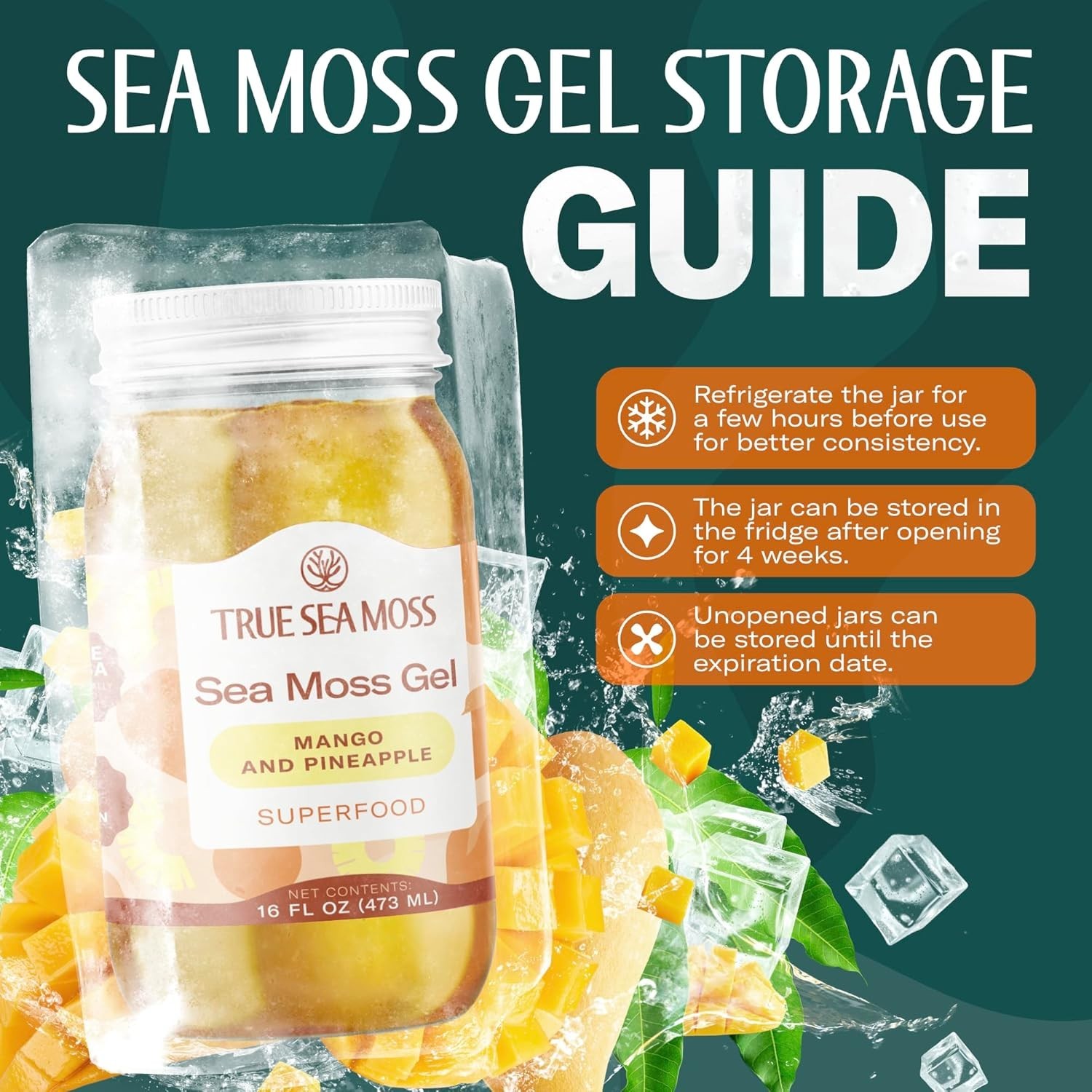 TrueSeaMoss Sea Moss Gel – Made in USA – Wildcrafted Seamoss, Fruits & Jarred Ve