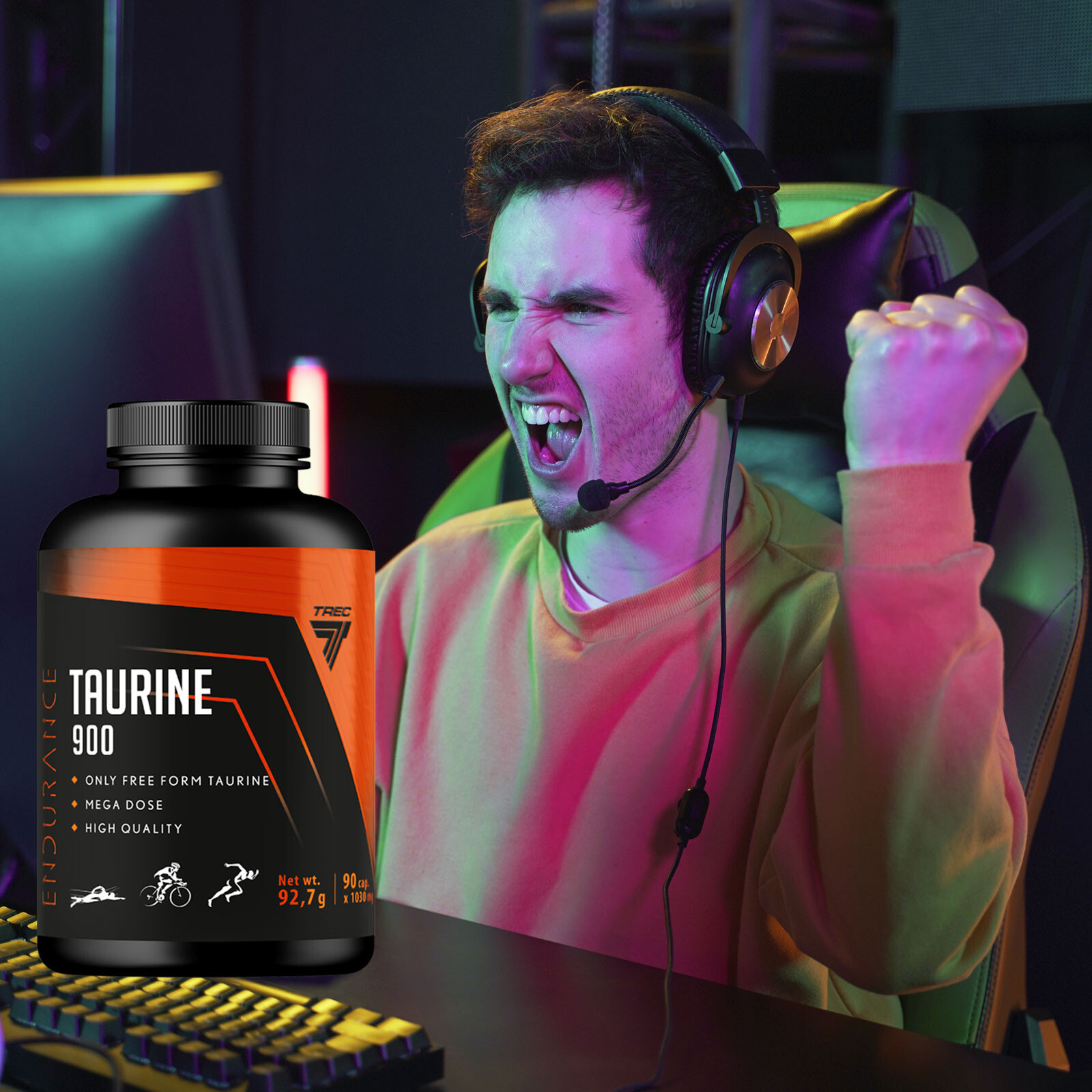 TAURINE 900 – 90–270 Capsules – Focus, Energy, Muscle, Amino Acid – No Caffeine