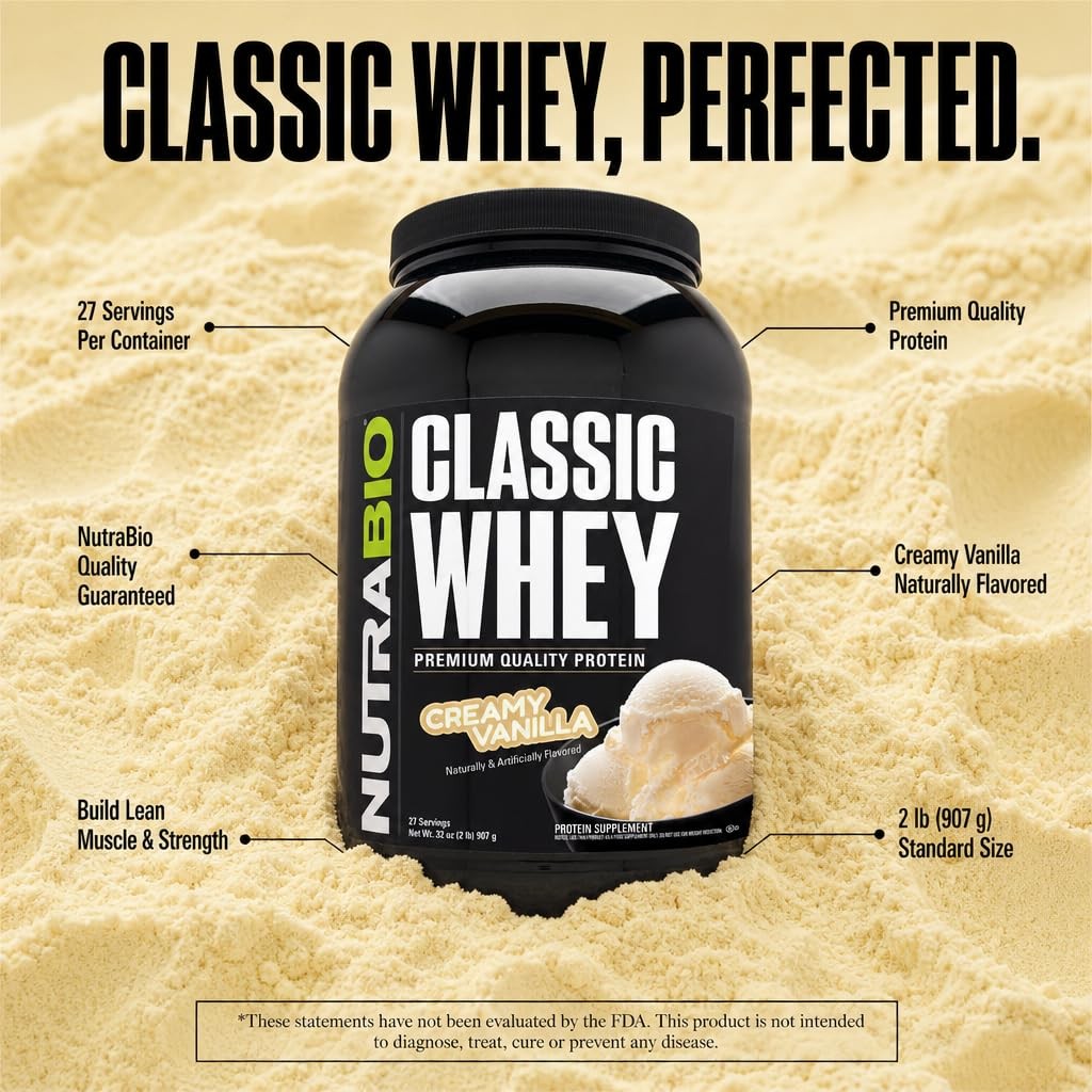 Nutrabio Classic Whey Protein Powder- 25G Of Protein Per Scoop – Full-Spectrum