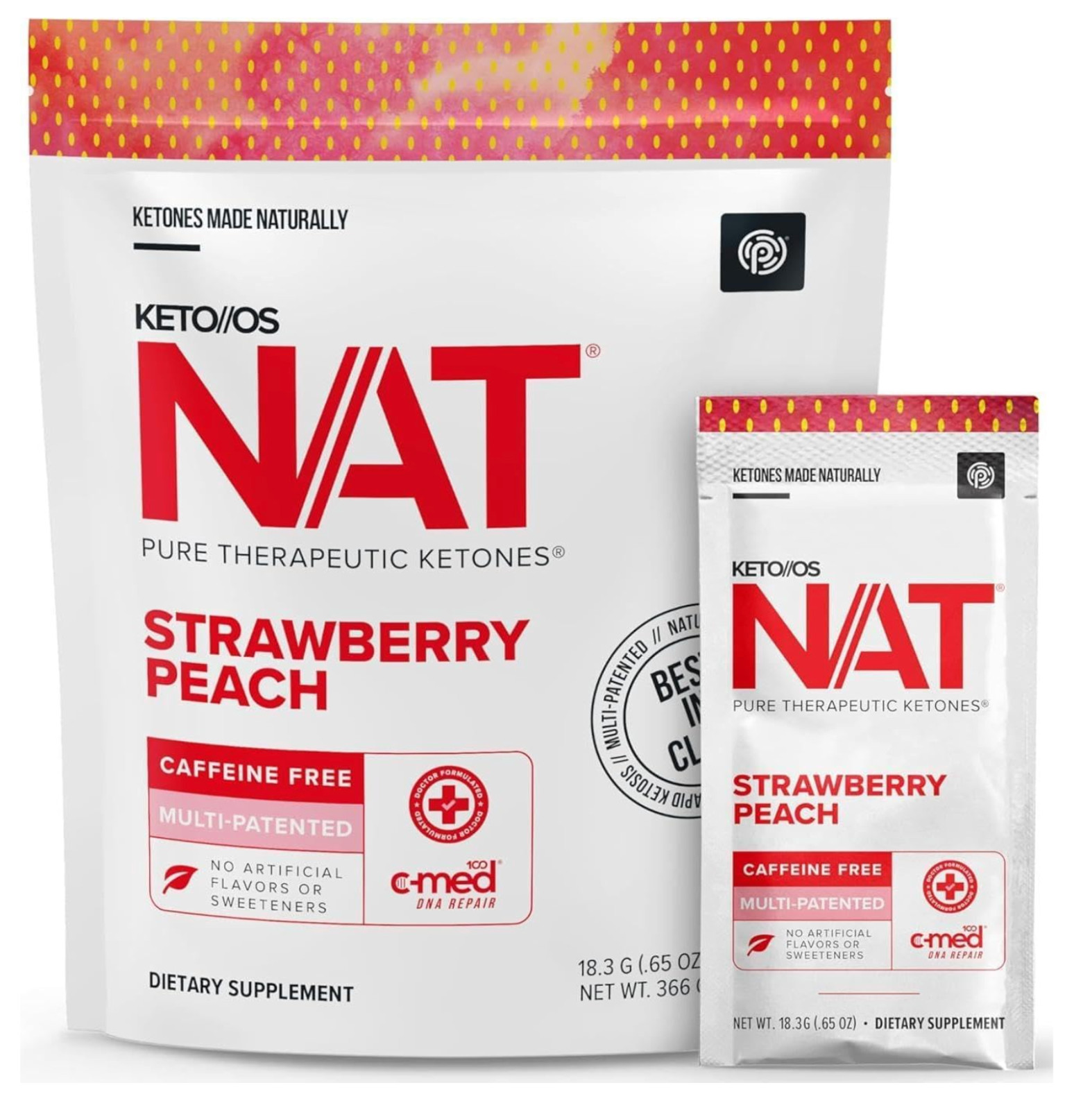PRUVIT Ketones Nat STRAWBERRY PEACH Caffeine Free – New In Box****Free Shipping