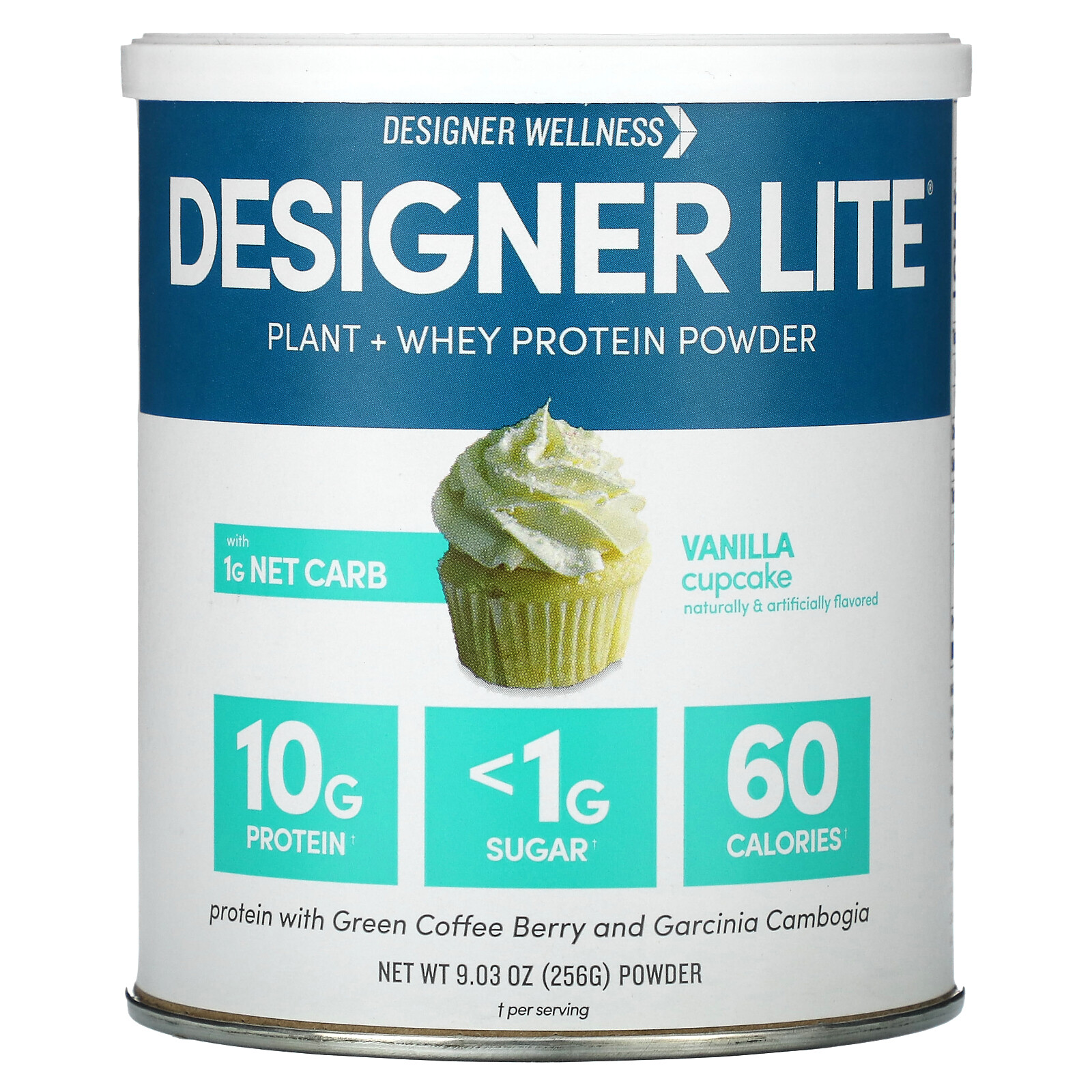 Designer Lite, Plant + Whey Protein Powder, Vanilla Cupcake, 9.03 oz (256 g)