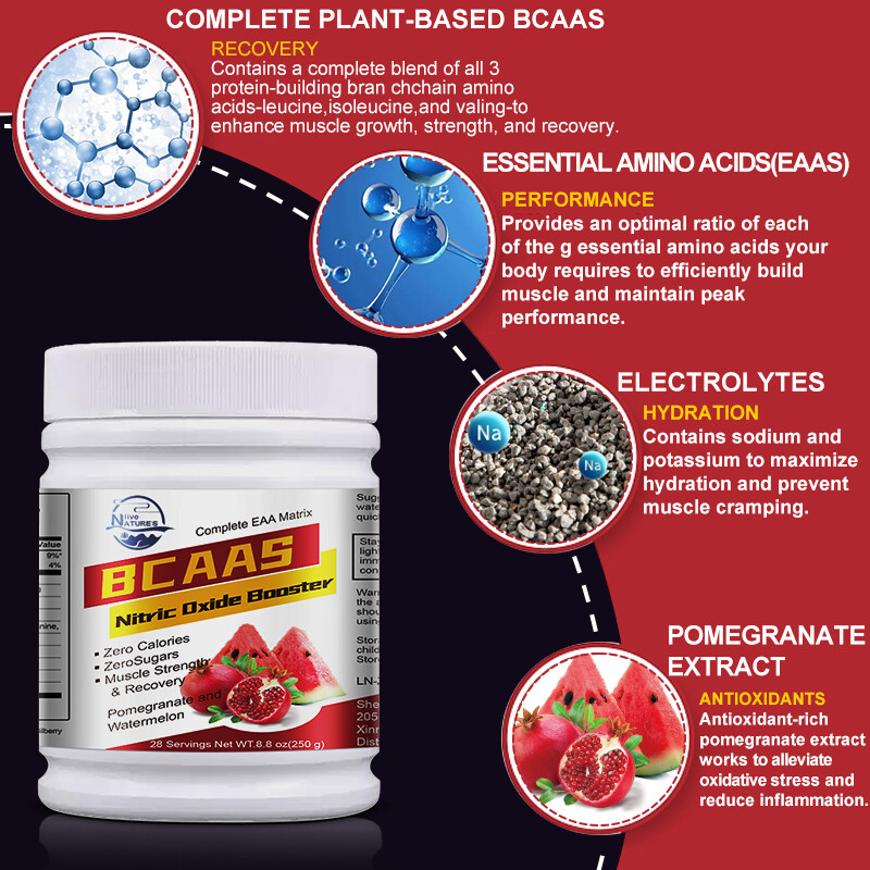 Pomegranate Watermelon BCAA Powder, Muscle Growth & Recovery – Amino Acids