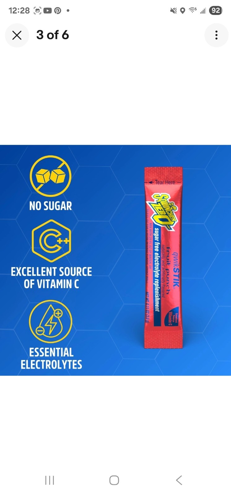 Lot Of 2 Sqwincher ZERO Qwik Stik – Fruit Punch Sugar Free 50 =100 Pack New