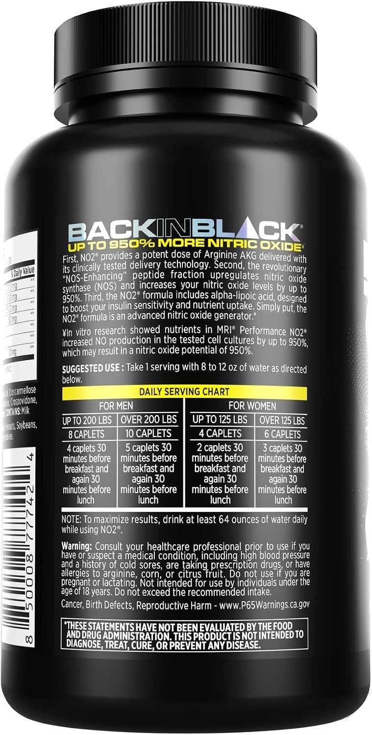 Boost Blood Flow with Performance NO2 – 90 Caplets of 3,000mg L-Arginine Formula
