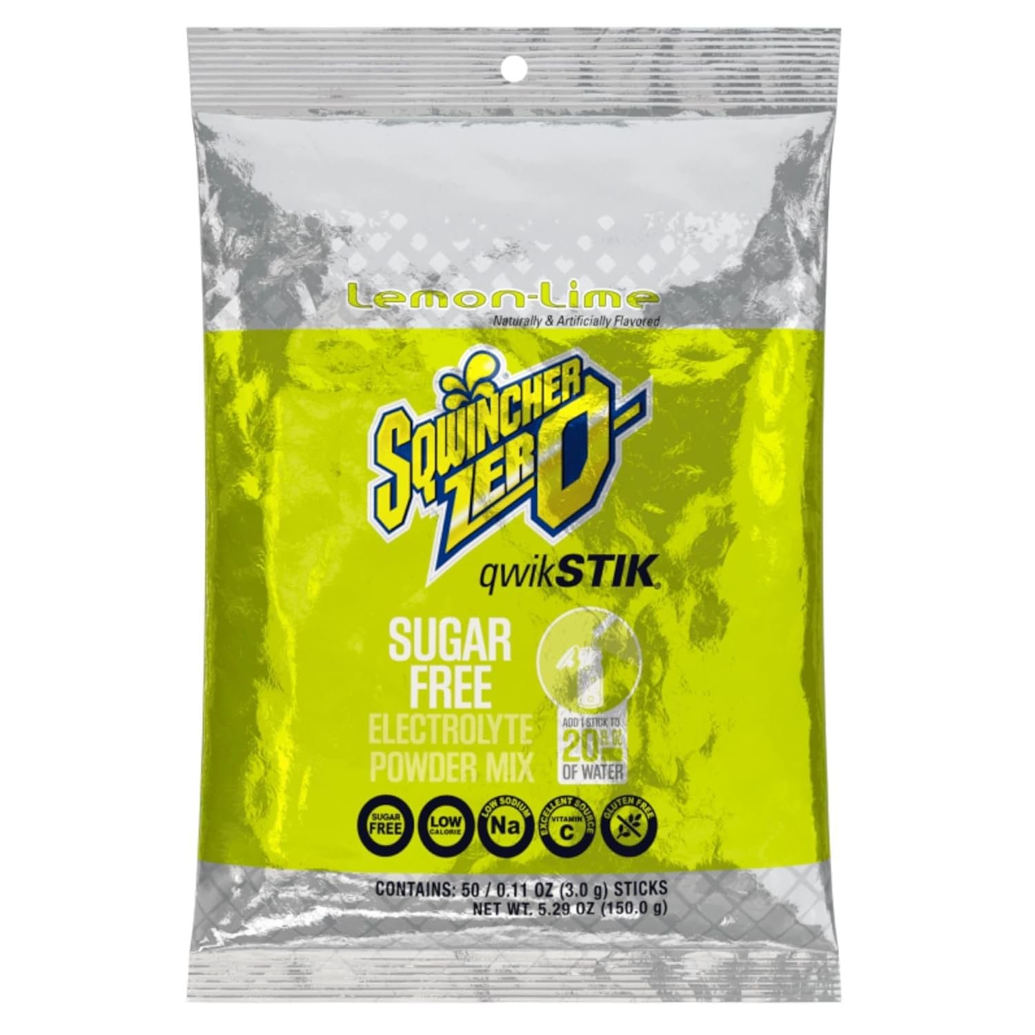 Sqwincher Bundle: (50) Lemon Lime Zero Qwik Stiks (20oz Yield) & (50) Sqweeze…