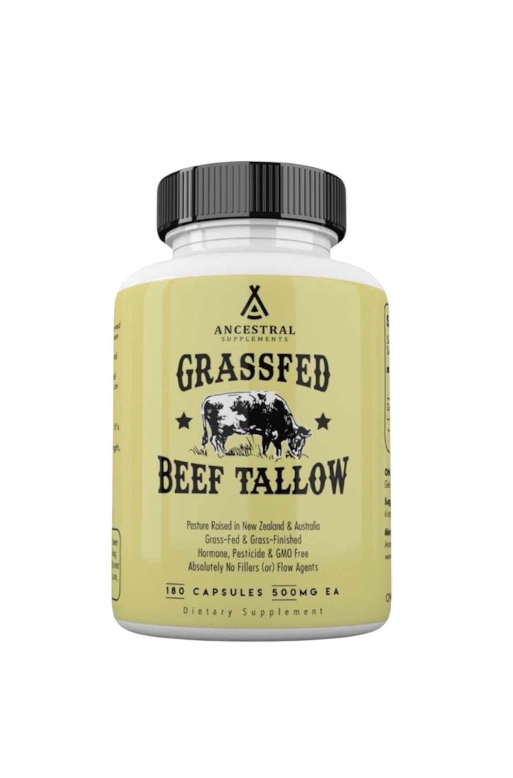 Ancestral Supplements GrassFed Beef Tallow 180 Capsules Exp 04/26