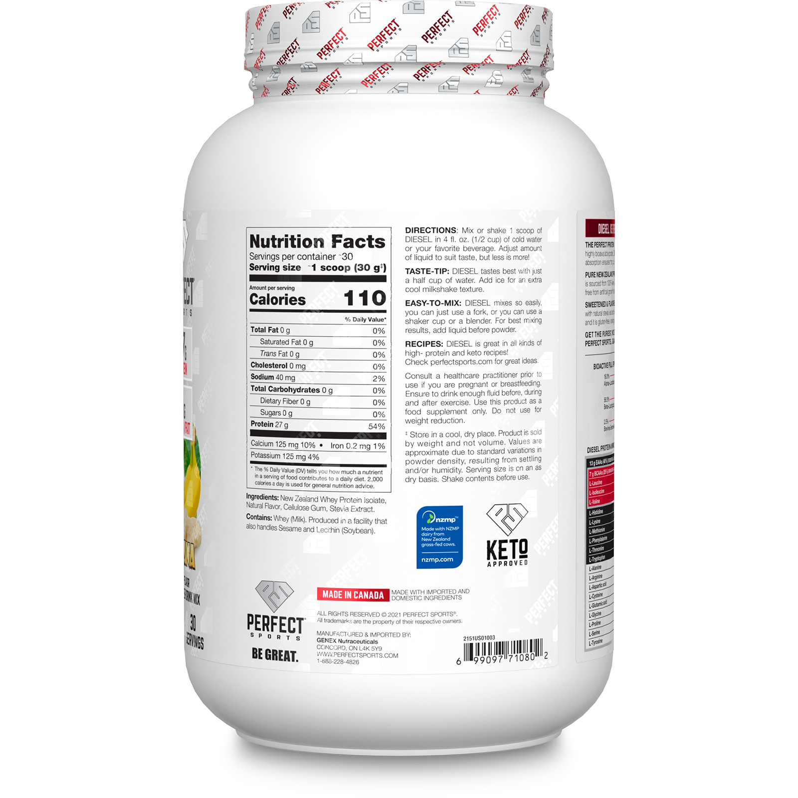 Diesel, New Zealand Whey Isolate, Banana, 2 lb (908 g)