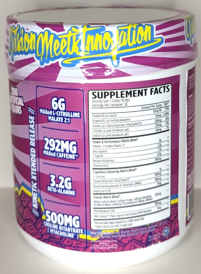 VMI Sports KXR Stacked Pre-Workout Powder, 30 Servings, PEZ Grape, Exp. 6/27