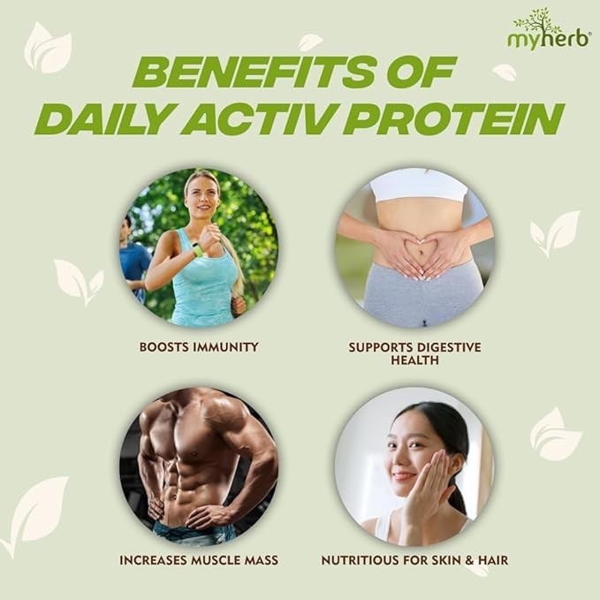 MYHERB Daily Active Protein | Whey + Pea Blend | Chocolate flvr 450G Pack Of 1