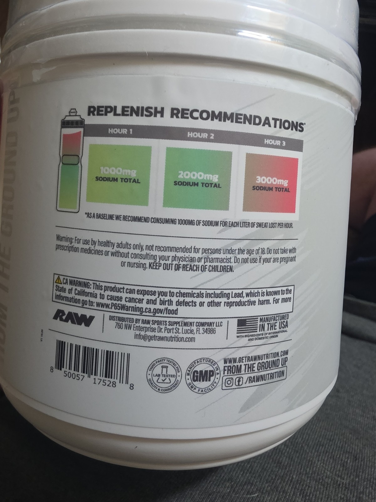 RAW Endurance Replenish – Electrolyte Recovery, Watermelon Mojito, 60 Servings