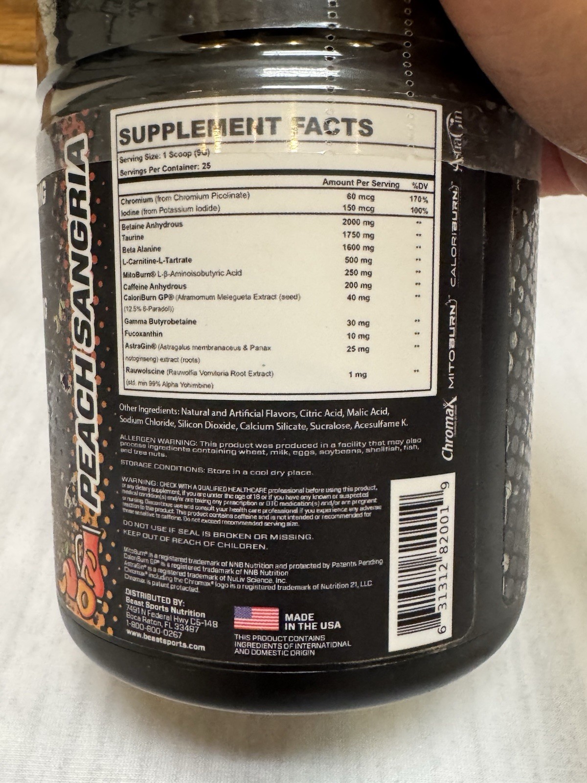 Beast Mode Burn Pre-Workout/Fat Burner Kong Series Peach Sangria 25 Servings New