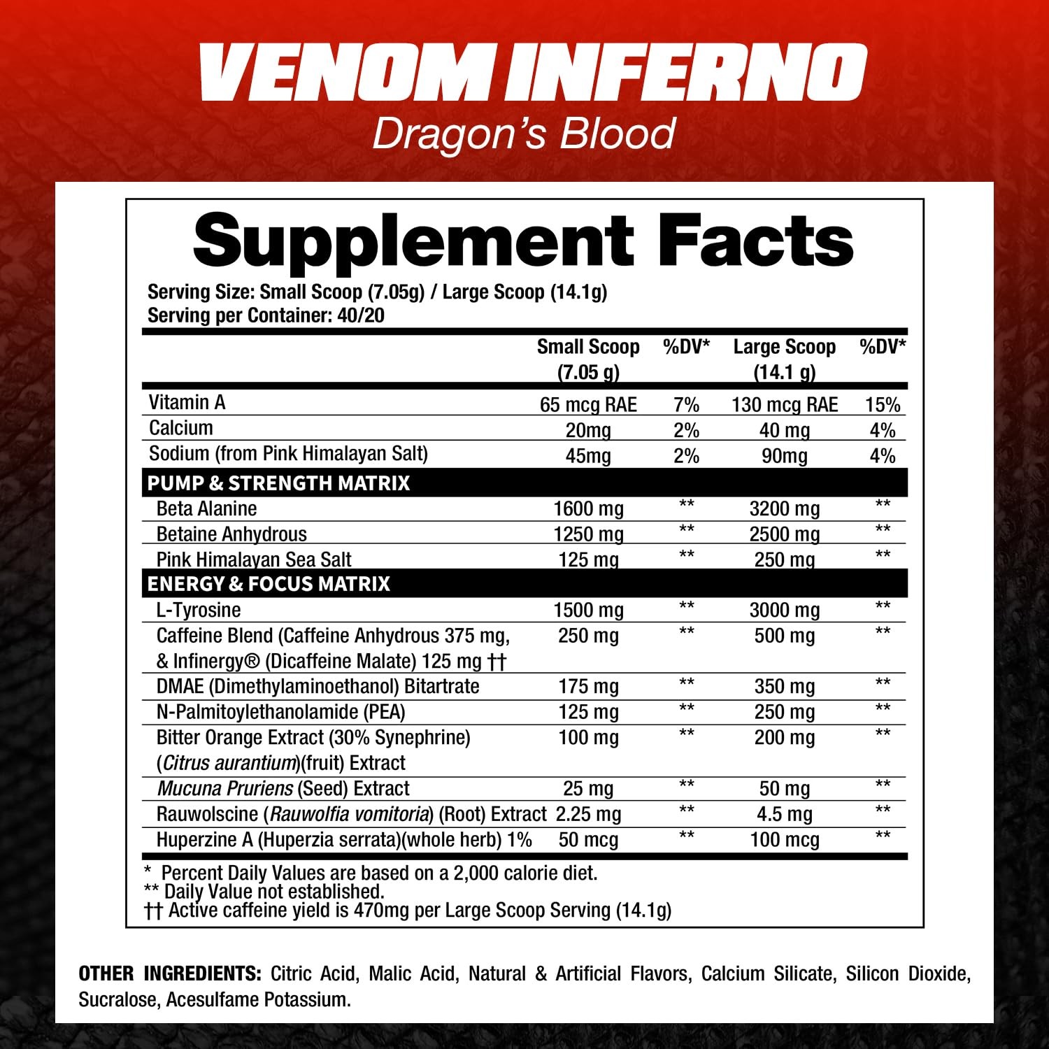 Dragon Pharma Venom Inferno Extreme High-Stim Pre-Workout Explosive Energy And