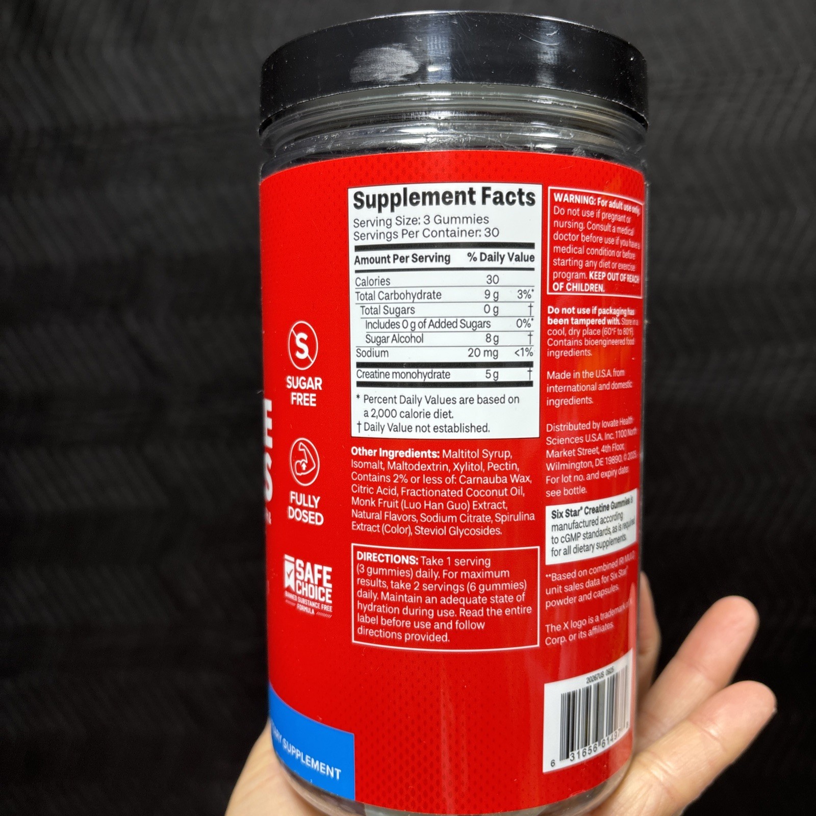 Creatine Gummies Blue Raspberry Muscle & Performance Supplement 5g 30 Servings