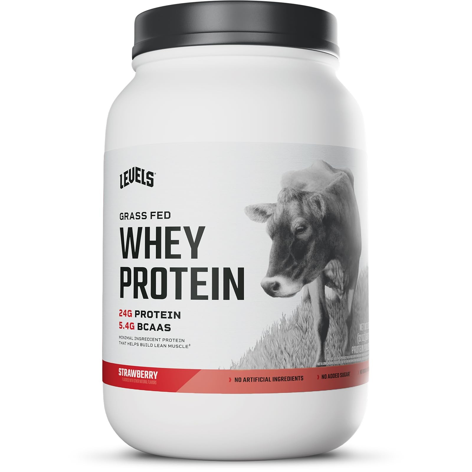 Levels Grass Fed Whey Protein Powder No Artificials 24G of Protein Strawberry…