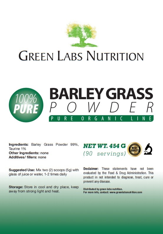 Barley Grass Hordeum Vulgare 454g Powder Pure Organic Natural