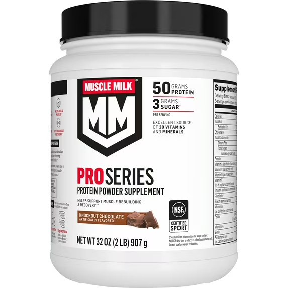 Muscle Milk Pro Series Protein Powder Supplement- Knockout Chocolate 2 Pound