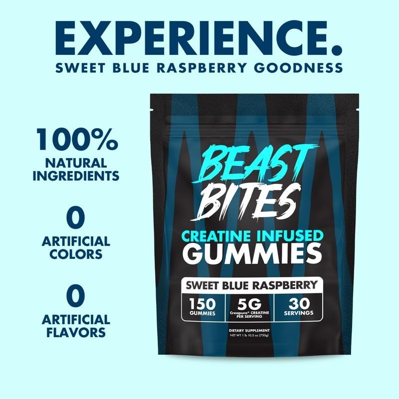 Creatine Infused Gummies – Beast Bites Madewith Creapure&NSF Certified for Sport