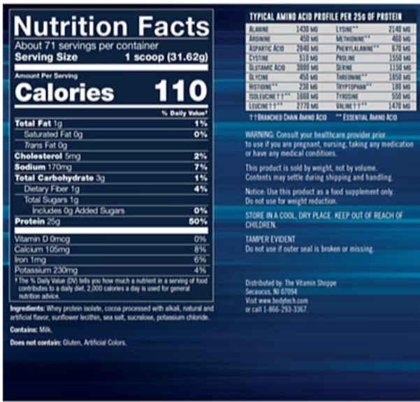 Whey Protein Isolate Powder – Rich Chocolate