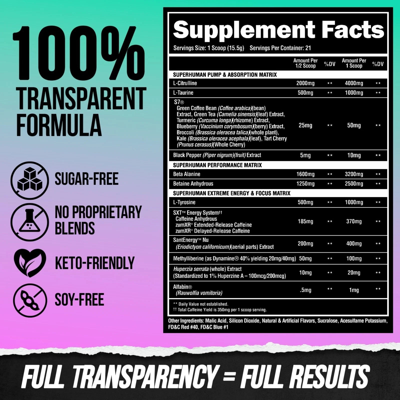 Alpha Lion Superhuman Extreme Pre-Workout Focus Pumps 21 Serving Grapezilla New