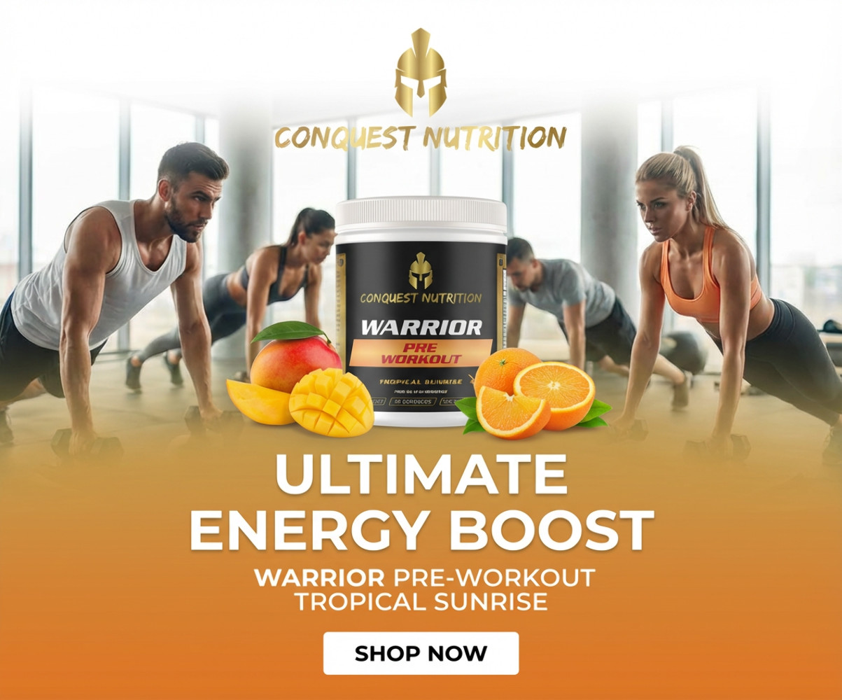 Conquest Warrior Pre Workout Tropical Sunrise 30 Servings Energy Focus Pump