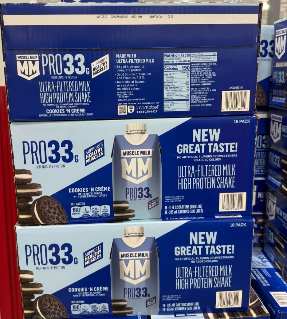 Muscle Milk Cookies ‘N Crème Ultra-Filtered 33G Portion Shake 18PK NEW