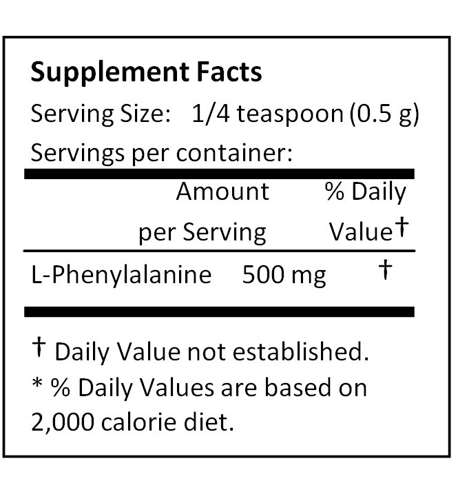 NuSci 250g pure L-Phenylalanine powder (8.8oz) USP healthy mental energy mood