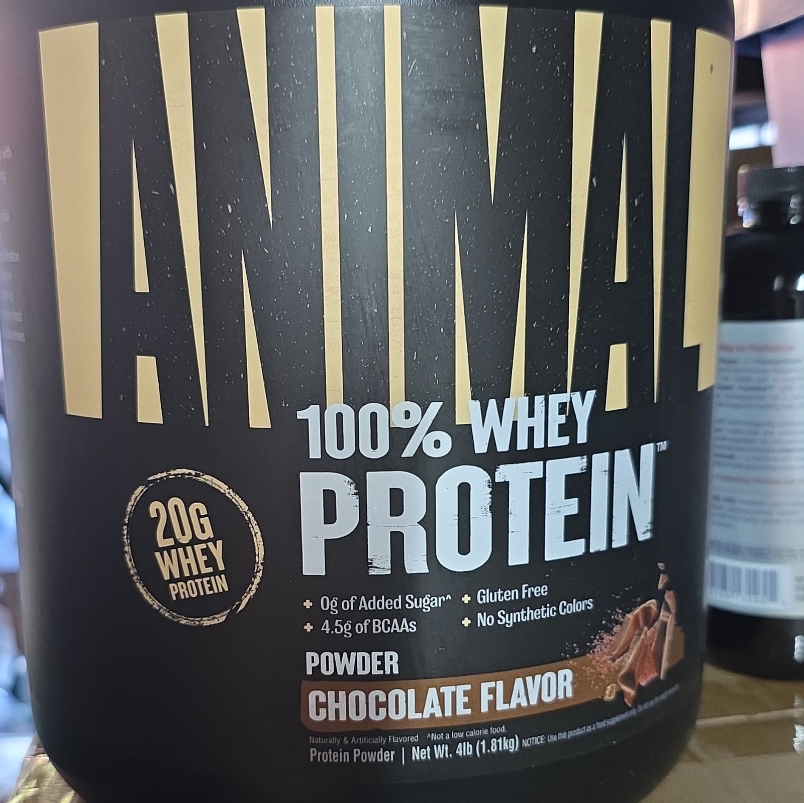 Animal 100% Whey Protein Powder, Chocolate, 4 lb Gluten Free No Synthetic Colors