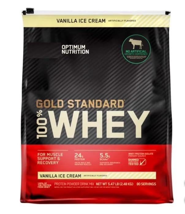 Optimum Nutrition Gold Standard 100% Whey Protein Powder, Vanilla Ice Cream