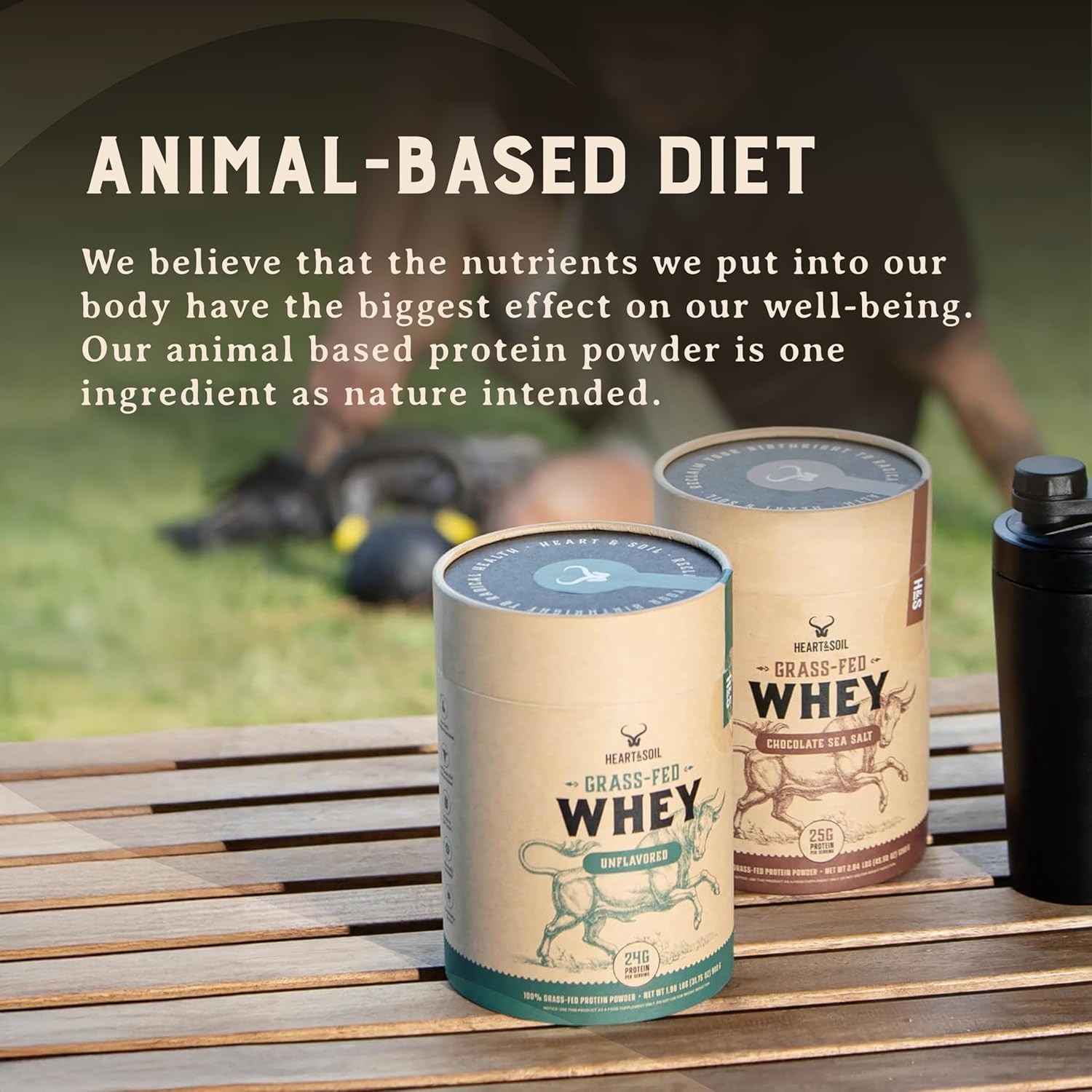 HEART & SOIL 100% Grass Fed Protein Powder – Single Ingredient: Whey Protein Con