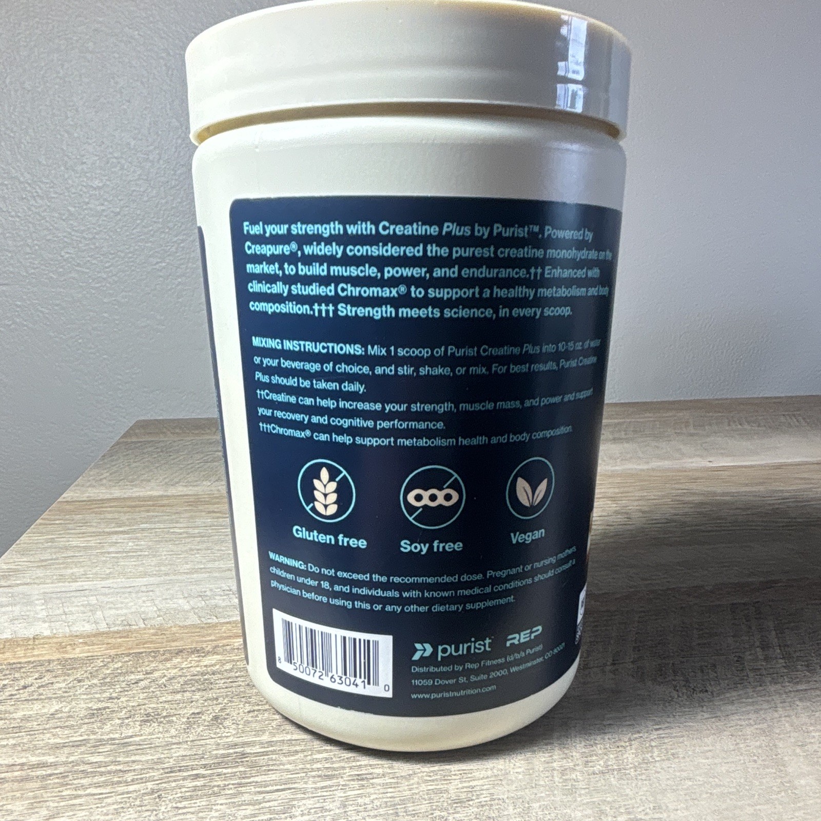 Purist Creatine Plus Powder Peach Mango 12.5 oz (360g) Vegan Gluten-Free