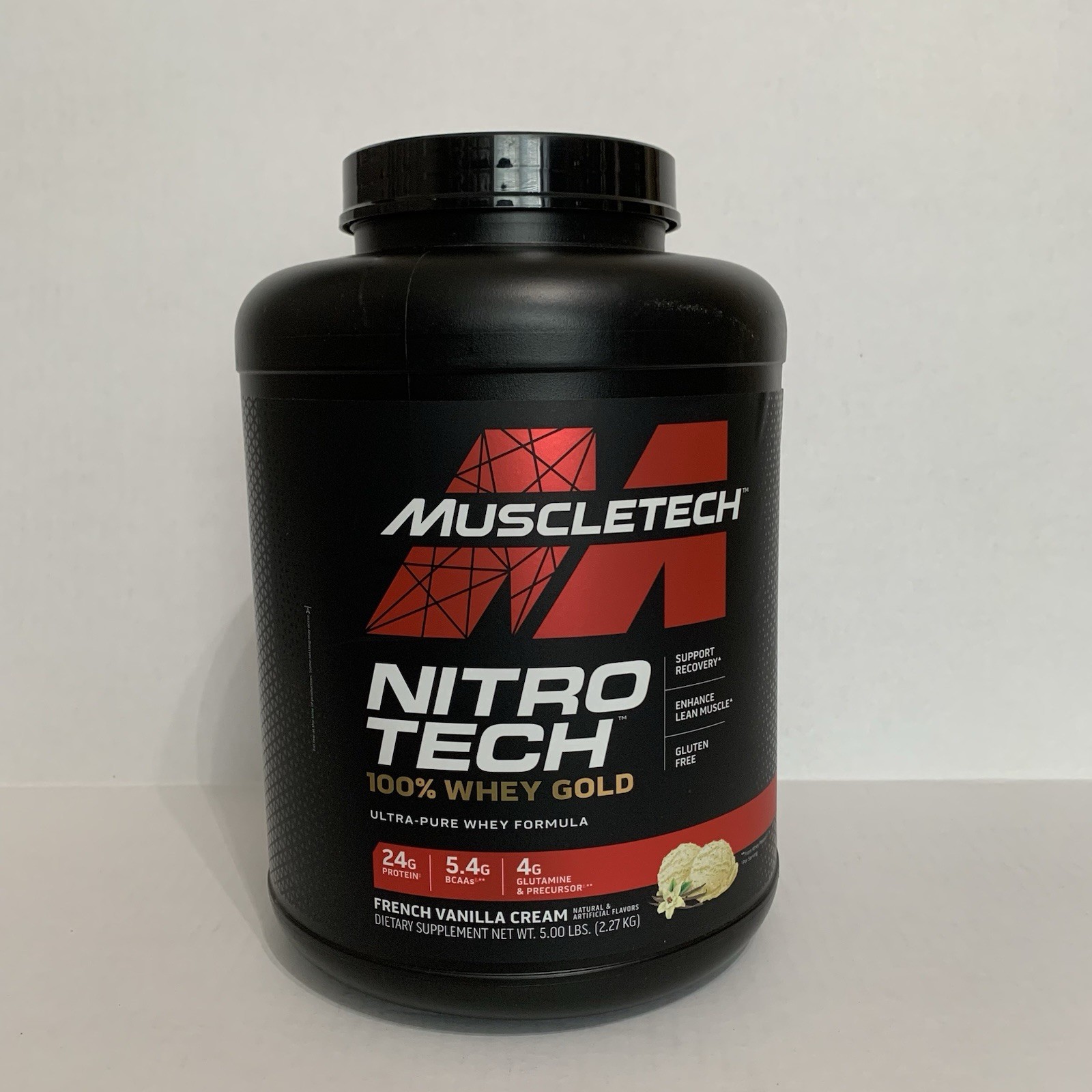 Muscletech Nitro Tech 100% Whey Gold Protein Powder 5 LBS French Vanilla Cream
