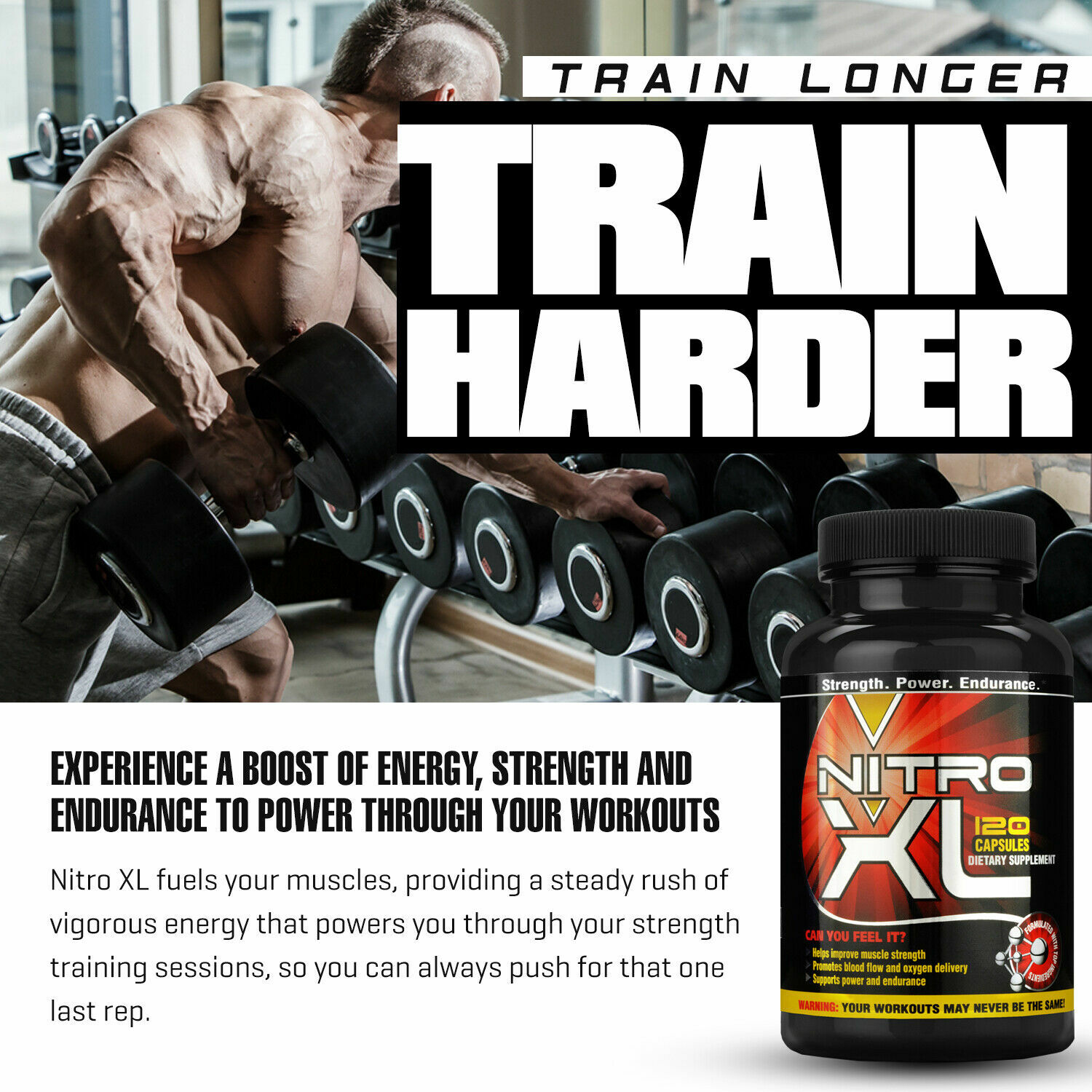 NITRO XL (2 PK) – Nitric Oxide Bodybuilding Supplement with L-Arginine