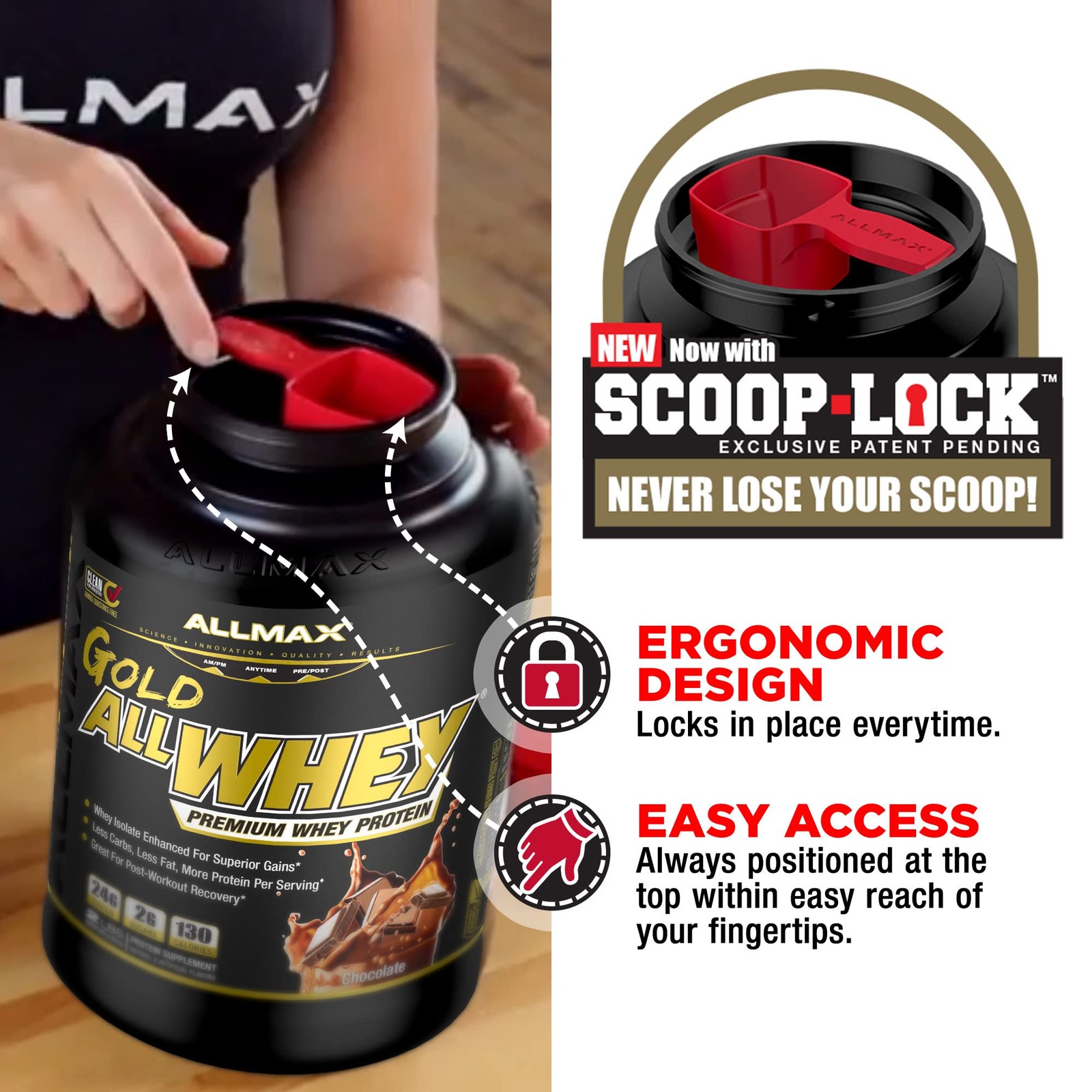 ALLMAX Nutrition Gold ALLWHEY Chocolate Peanut Butter – 2 lb – 24 Grams of Pr…