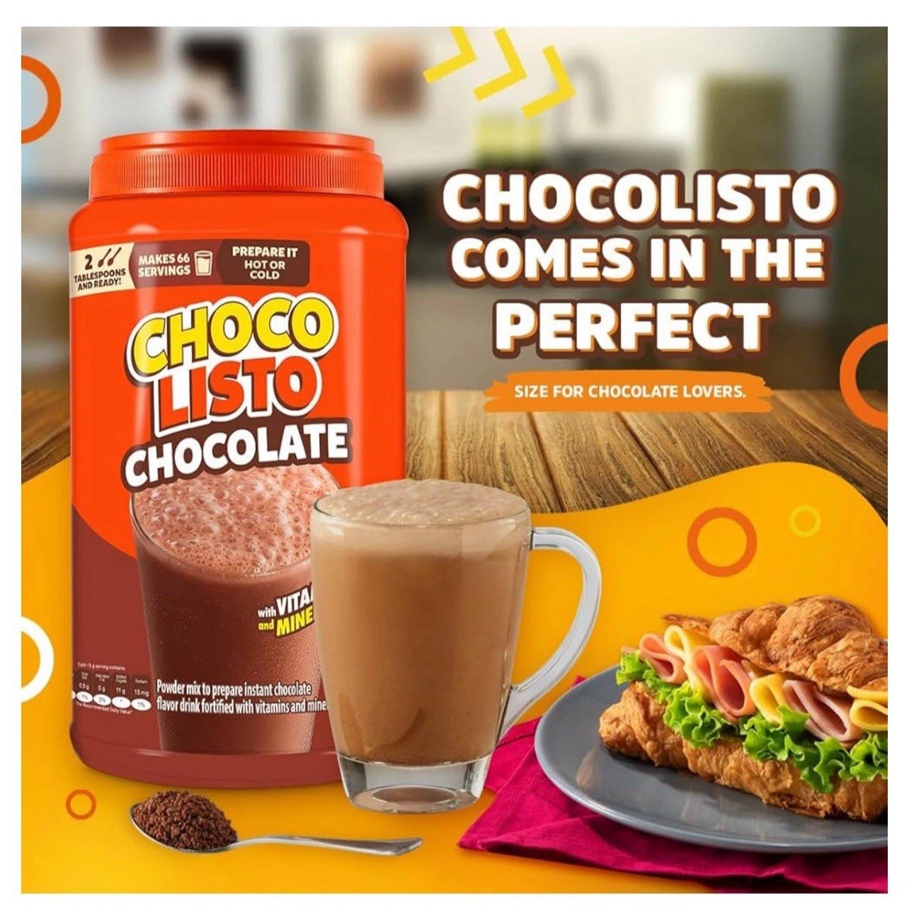 2 PK – Chocolisto🥛Chocolate 🍫 Beverage w/ Vitamins & Minerals 35.2 oz