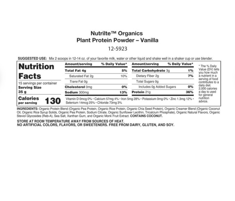 Nutrilite Plant Protein Powder Organic – Vanilla