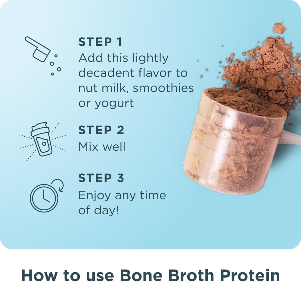 Ancient Nutrition Bone Broth Protein Powder Chocolate 20g Protein 20 Servings