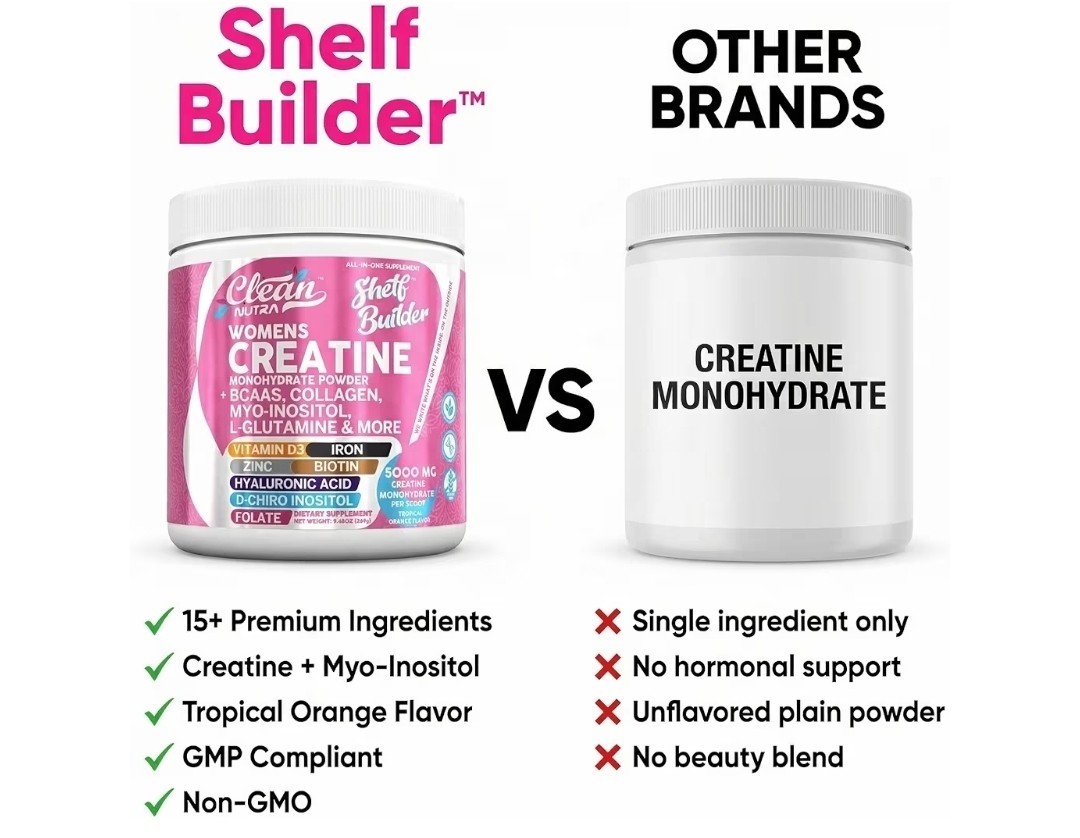 Clean Nutra Women’s Creatine Powder + BCAAs Collagen Tropical Orange 9.48oz