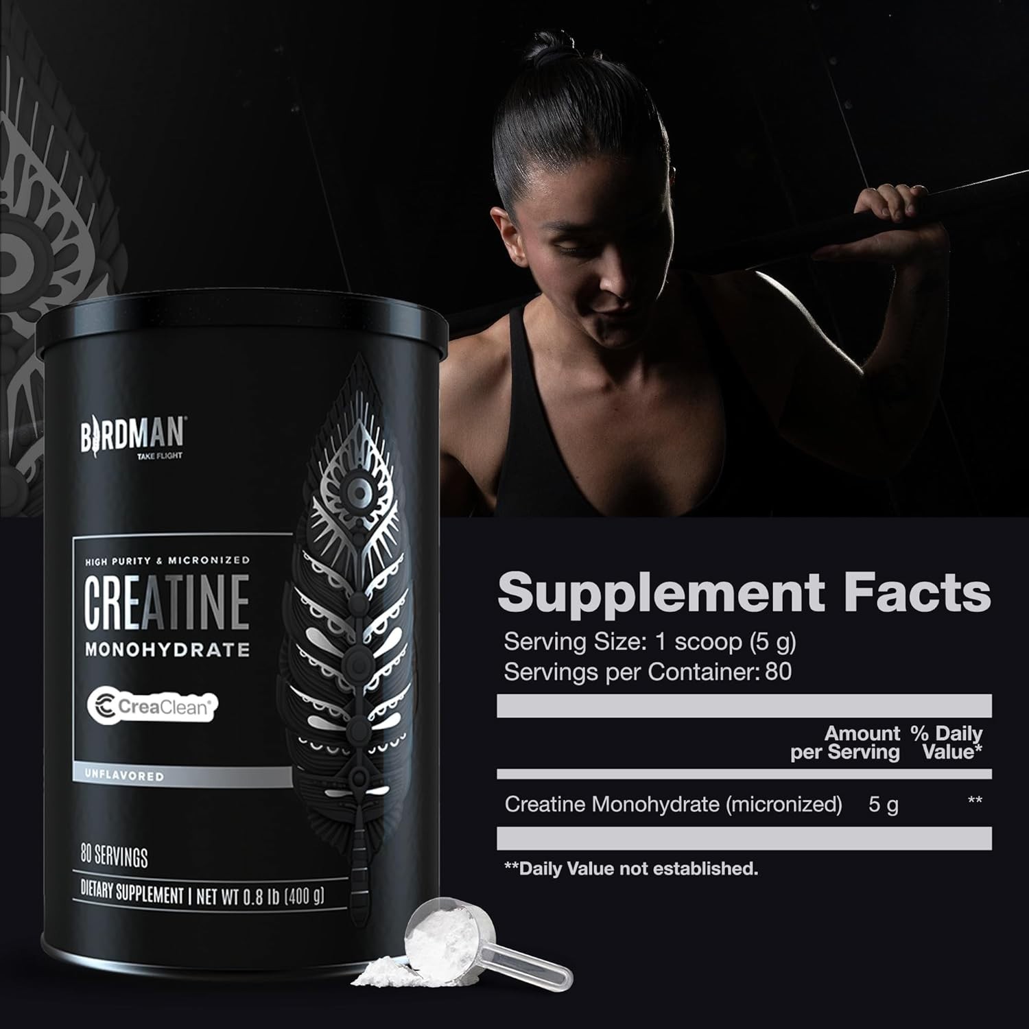 Creatine Monohydrate for Muscle Support & Energy – , Gluten Free, 400g Size