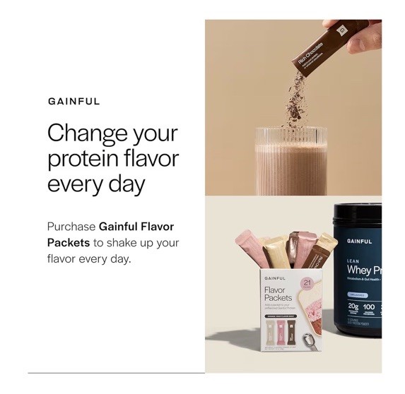Gainful Everyday Whey Protein Powder 23g Protein per Serving, Unflavored