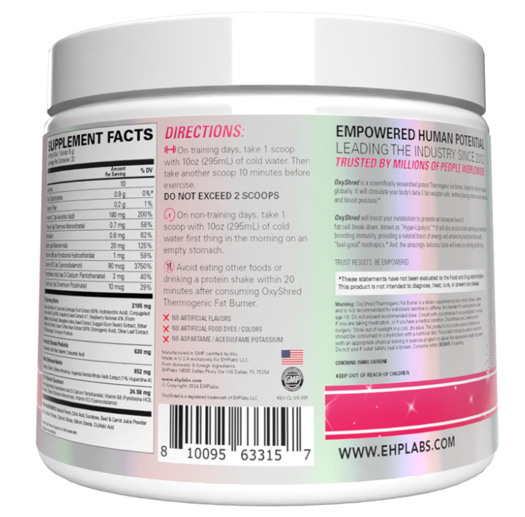 EHP Labs OxyShred Pre Workout Cosmic Blast 33 Servings Powder