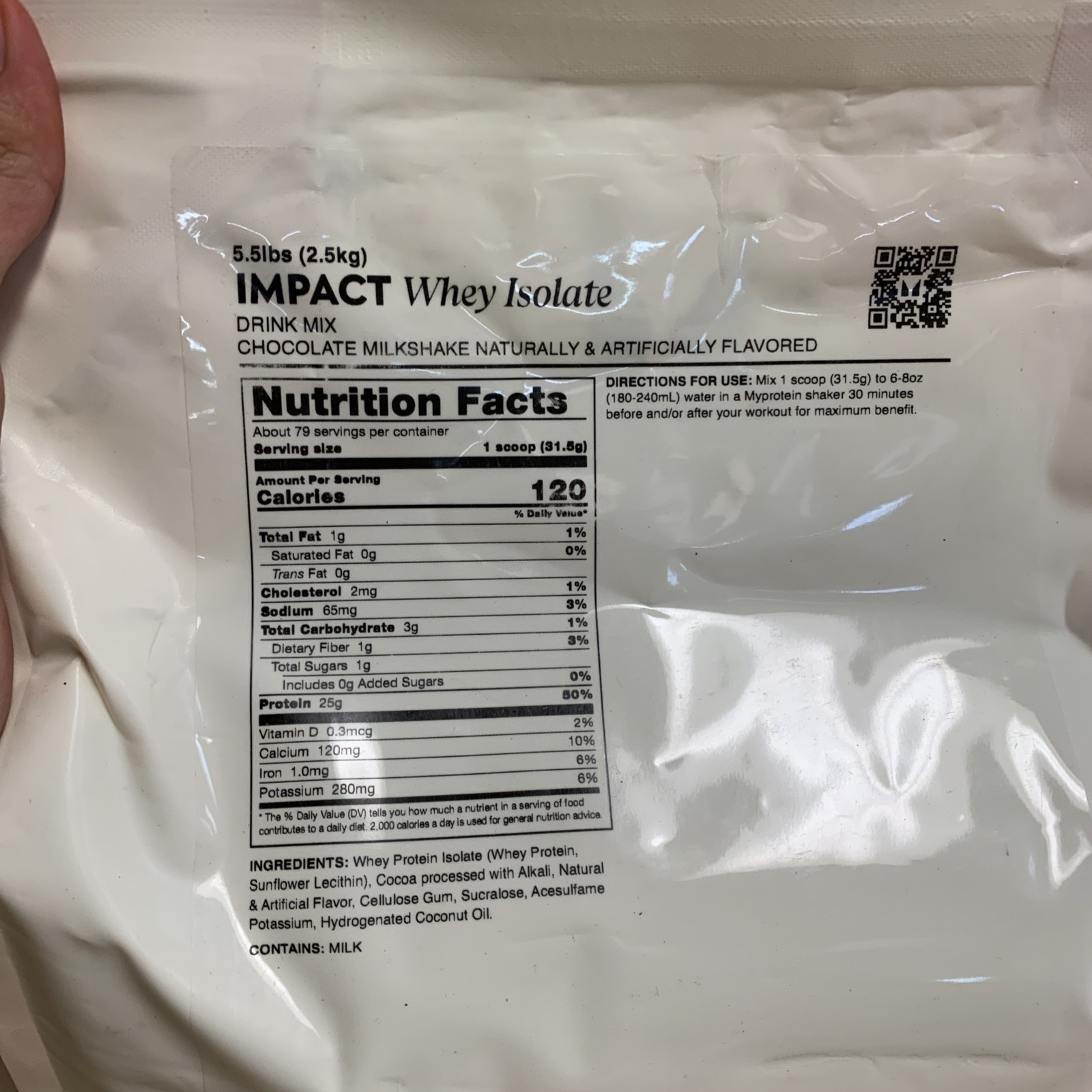 MyProtein Impact Whey Isolate Drink Mix, Chocolate Milkshake 5.5lb EXP 02/27