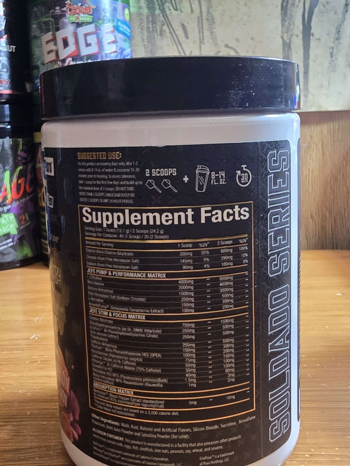 Jefe Pre-Workout Powder 30 Servings w/ Caffeine Citrulline Malate Beta-Alanine