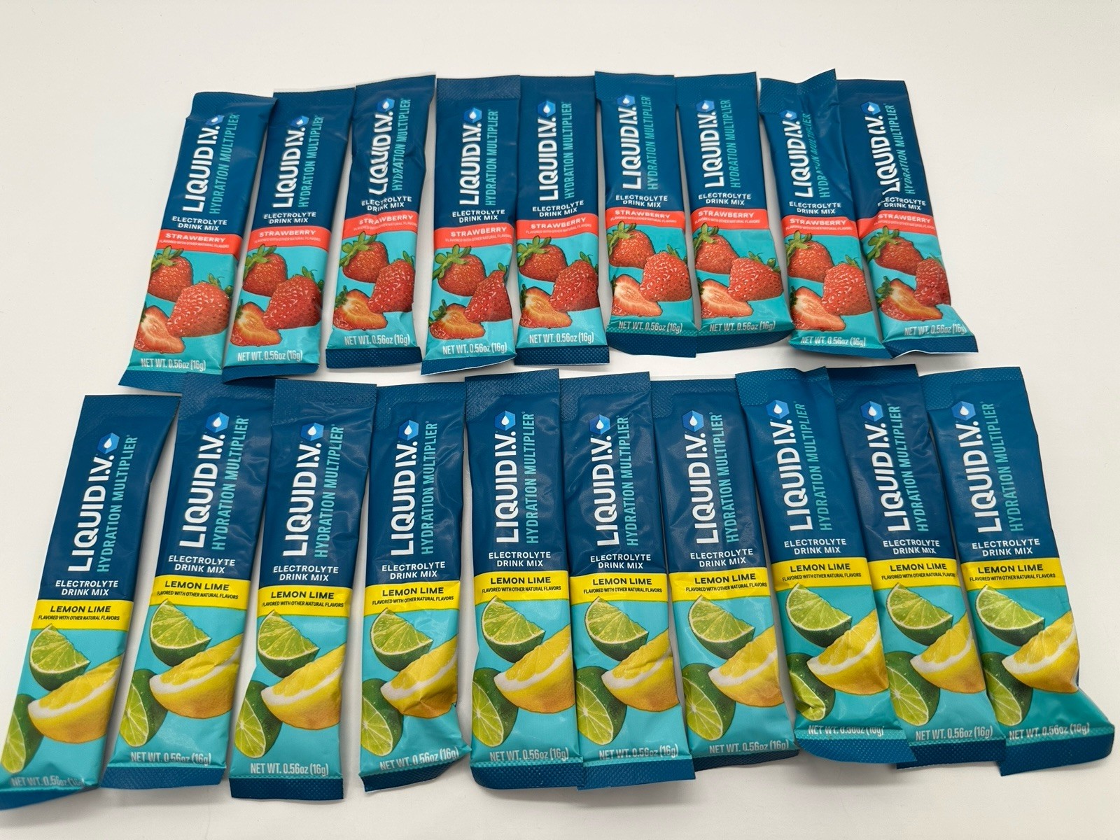 Liquid IV Strawberry/Lemon Lime Hydration Powdered Mix 19 packets EXP 03/2027