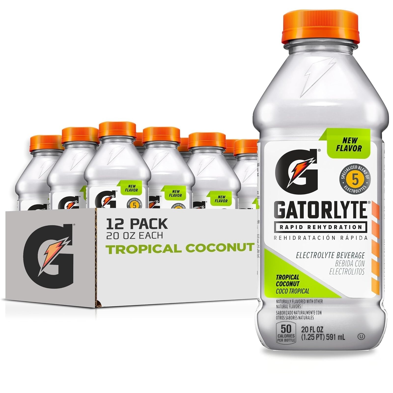 Rapid Rehydration Electrolyte Drink, Glacier Freeze, 20 fl oz Bottles (12 Pack),