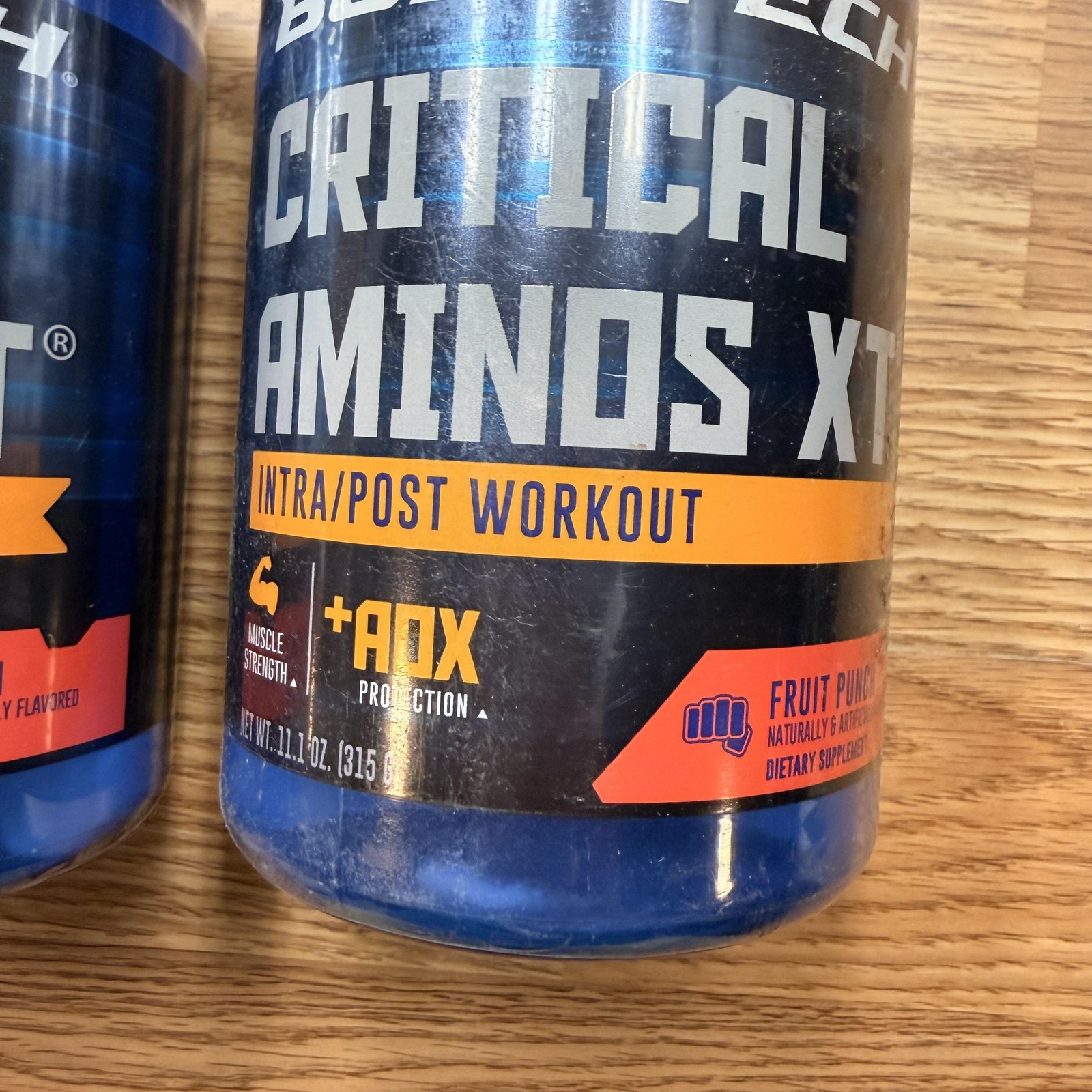 BodyTech Critical Aminos XT Powder 11.1oz 2 Tubs Fruit Punch Intra/Post Workout