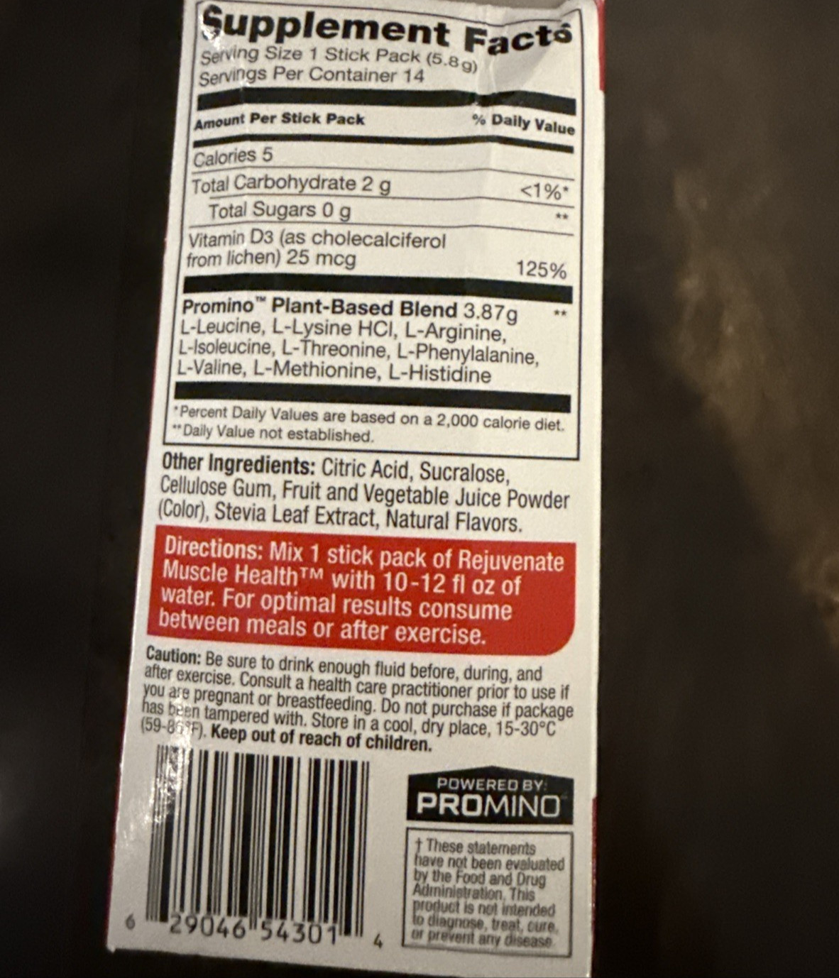 Rejuvenate Muscle Health 29g Protein Raspberry Burst Flavor 14 servings EXP 4/29