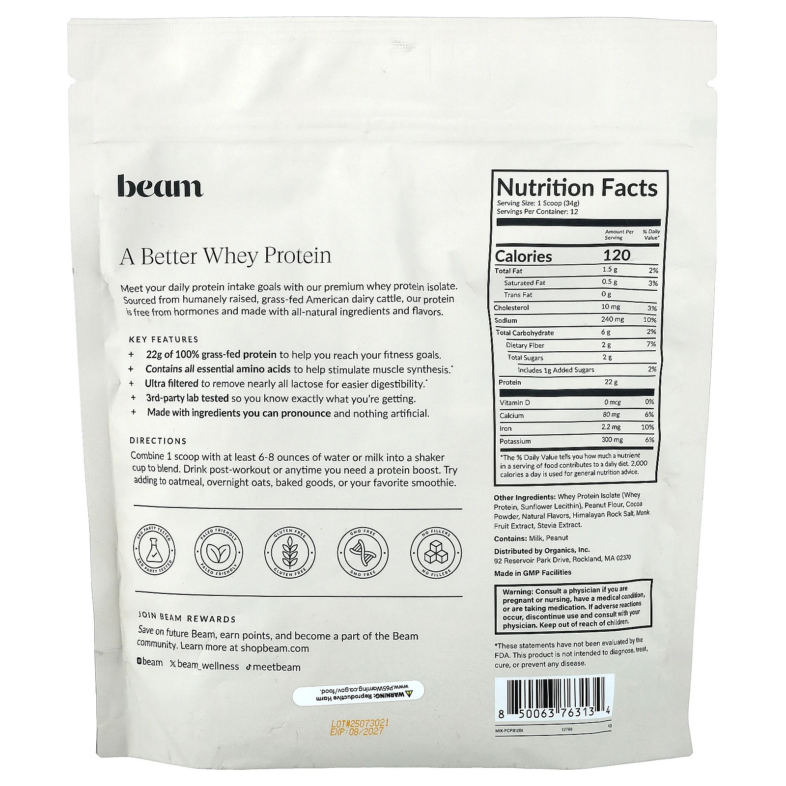 Whey Protein, Chocolate Peanut Butter, 14.39 oz (408 g)